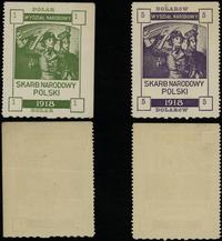 Polska, znaczki skarbowe na 1 i 5 dolarów, 1918