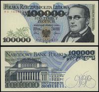 100.000 złotych 1.02.1990, seria AU, numeracja 1