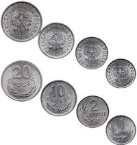 lot monet 1949, 1 grosz, 2 grosze, 10 groszy ora