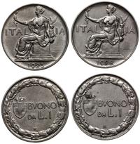 Włochy, 2 x 1 lir, 1922, 1923
