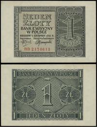 1 złoty 1.08.1941, seria BB, numeracja 2174613, 