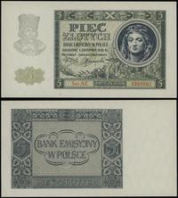 5 złotych 1.08.1941, seria AE, numeracja 5389582