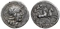 denar 123 pne, Rzym, Aw: Głowa Romy w prawo, za 