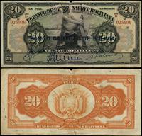 20 bolivianos 11.05.1911, seria D, numeracja 025