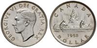 dolar 1952, Ottawa, Canoe, srebro próby 800, KM 