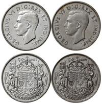 zestaw: 2 x 50 centów 1945, 1946, Ottawa, srebro