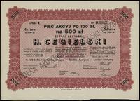 Polska, 5 akcji po 100 złotych = 500 złotych, 01.04.1929