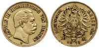10 marek 1873, Darmstadt, złoto 3.94 g, uszkodze