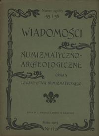 czasopisma, Wiadomości Numizmatyczno-Archeologiczne, zeszyt 1-2 (55-56), Kraków 1903