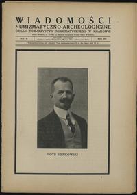 czasopisma, Wiadomości Numizmatyczno-Archeologiczne, Kraków 1925, zeszyt 1-12