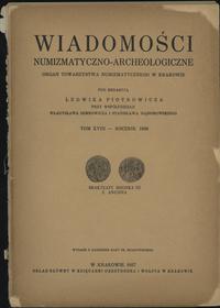 czasopisma, Wiadomości Numizmatyczno-Archeologiczne, tom XVIII, Kraków 1936