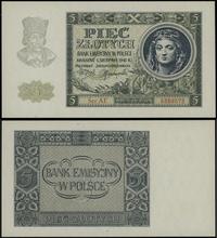 5 złotych 1.08.1941, seria AE, numeracja 5389573