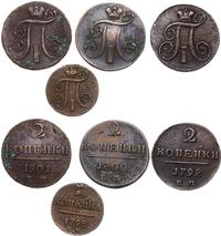 zestaw 4 monet, Jekaterinburg, 1 kopiejka 1798 o