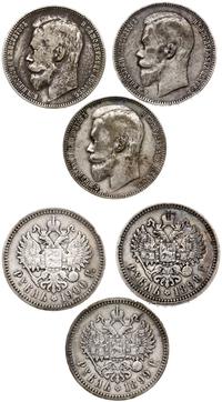 Rosja, lot 3 x rubel, 1898, 1899, 1900