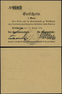 bon na 1 markę 12.08.1914, z pieczęcią i podpisa