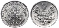 2 złote 1974, Warszawa, aluminium, moneta w pude