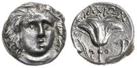 drachma 304-189 pne, Aw: Głowa Heliosa na wprost