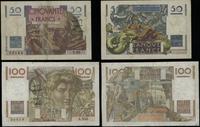 lot 2 banknotów, w skład zestawu wchodzą: 50 fra