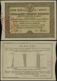 loterie, los wartości 500 marek, losowanie 12-21.10.1922