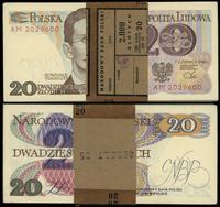 100 x 20 złotych 1.06.1982, seria AM, paczka 100