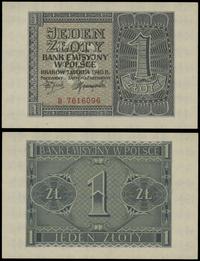 1 złoty 1.03.1940, seria B, numeracja 7616096, p