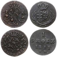 lot 2 monet, grosz 1768 G (Kraków) oraz 1 grosz 