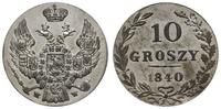 10 groszy 1840, Warszawa, piękne, Bitkin 1182, P