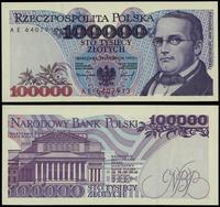 100.000 złotych 16.11.1993, seria AE 6407913, wy