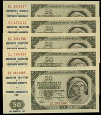 Polska, zestaw: 5 x 50 złotych, 1.07.1948