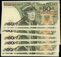 Polska, zestaw banknotów 50 złotych, 1.12.1988