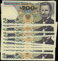 Polska, zestaw banknotów 200 złotych, 1.06.1982 (11 sztuk) i 1.06.1986 (4 sztu