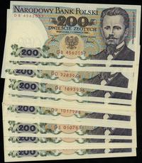 zestaw banknotów 200 złotych 1.06.1986, różne se