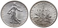 1 frank 1916, Paryż, srebro próby 835, piękny, G