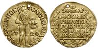 dukat 1729, złoto 3.26 g, moneta przedziurawiona