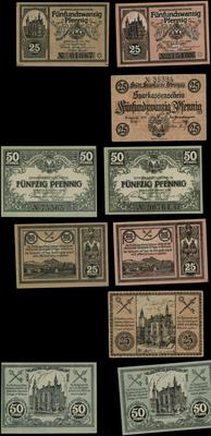 zestaw 5 bonów: , 25 fenigów 1918, 25 fenigów 12