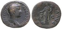 sestercja 134-138, Rzym, Aw: Głowa cesarza w wie
