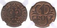 1 grosz 1937, Warszawa, piękna moneta w pudełku 