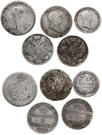 zestaw 5 monet, złotówka (1/6 talara) 1812?, 2 z