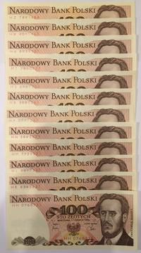 Polska, zestaw banknotów 100 złotowych, 1.06.1982