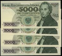 Polska, zestaw banknotów 5.000 złotowych, 1.06.1986