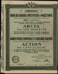 1 akcja na 100 złotych 1928, Warszawa, emisja XI