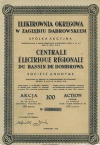 1 akcja na 100 złotych 1935, Sosnowiec, numeracj