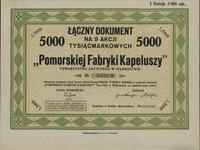 Polska, 5 akcji po 1.000 marek polskich, 1922