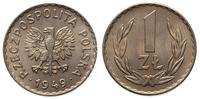 1 złoty 1949, Warszawa, miedzionikiel, Parchimow