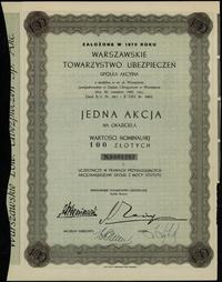 akcja na 100 złotych  1931, Warszawa, numeracja 