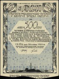 5 akcji po 500 marek = 2.500 marek 30.04.1924, L