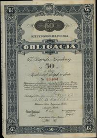 Rzeczpospolita Polska 1918-1939, zestaw: 1 x obligacja 6% na 50 złotych w złocie i 1 x obligacja 6% na 100 złotych w złocie, 2.01.1934