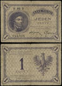 1 złoty 28.02.1919, seria 85 D, numeracja 045336