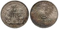 3 marki 1912, Hamburg, moneta bardzo ładna, J. 6