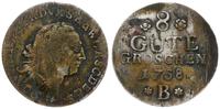 8 groszy 1758 B, Bernburg, kolorowa patyna, Schö
